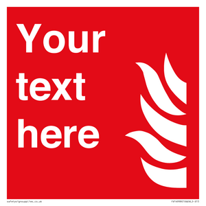 Custom Fire Equipment sign with General fire symbol